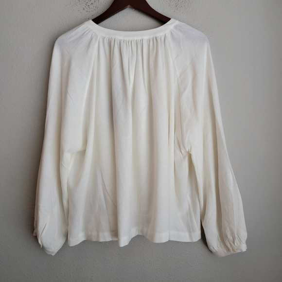 Jenni Kayne Long-Sleeve Willow Blouse in Ivory size XL NWT - Picture 7 of 11